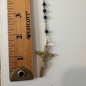 Gold Crucifix Rosary Necklace plated